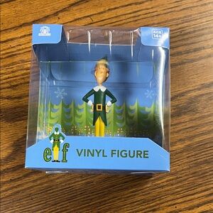 Festive Elf Vinyl Figure - Green and Yellow Holiday Decor